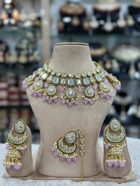 Taksh Creation Gold-Plated Kundan Bridal Jewellery Set