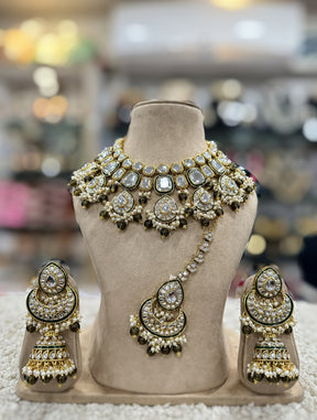 Taksh Creation Gold-Plated Kundan Bridal Jewellery Set