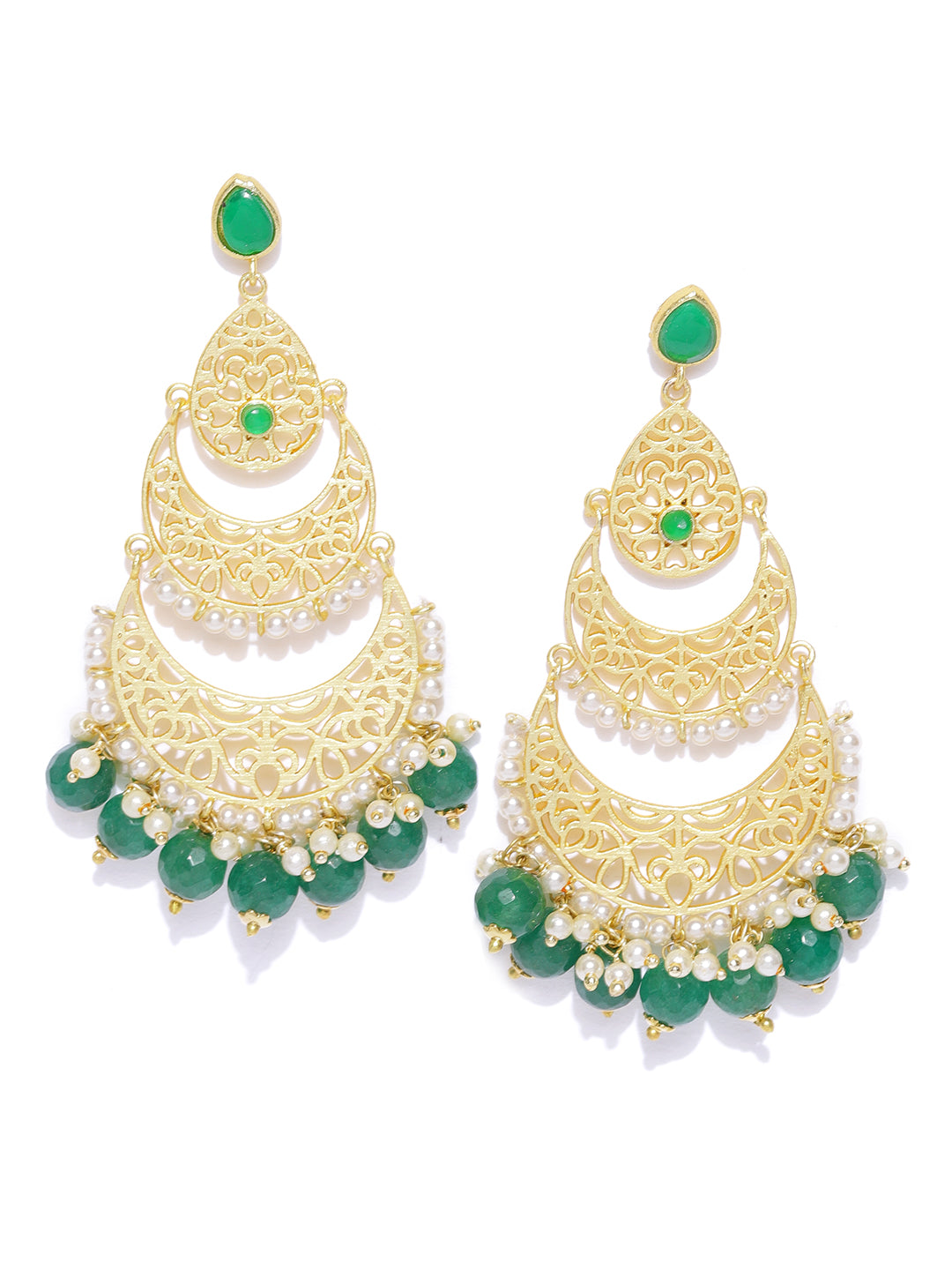 Taksh Creation Gold-Plated Handcrafted Crescent Shaped Chandbalis