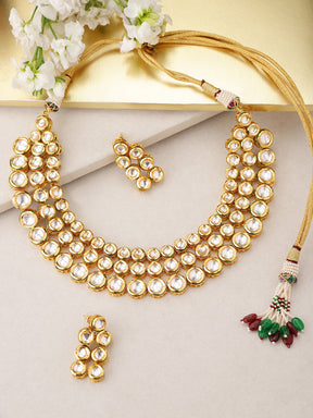 Taksh Creation Gold-Plated Kundan-Studded Handcrafted Jewellery Set