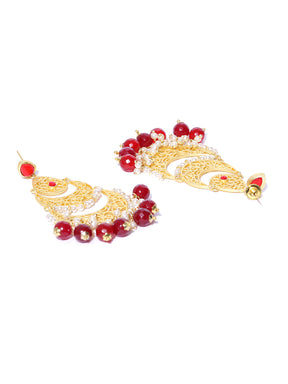 Taksh Creation Gold-Plated Handcrafted Crescent Shaped Chandbalis