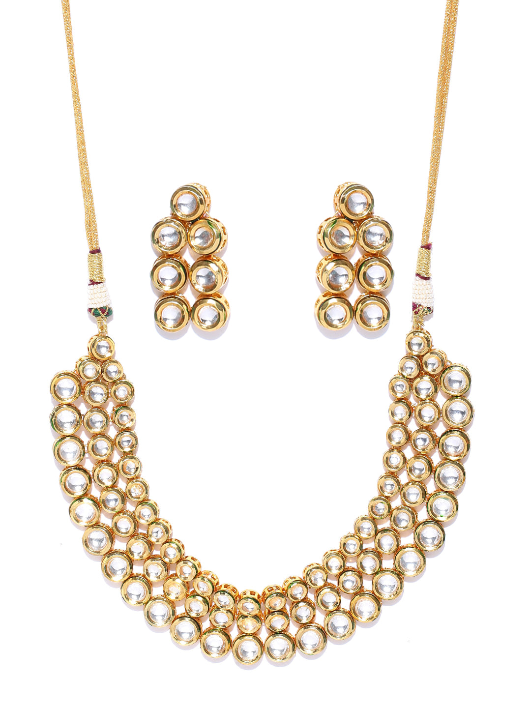 Taksh Creation Gold-Plated Kundan-Studded Handcrafted Jewellery Set