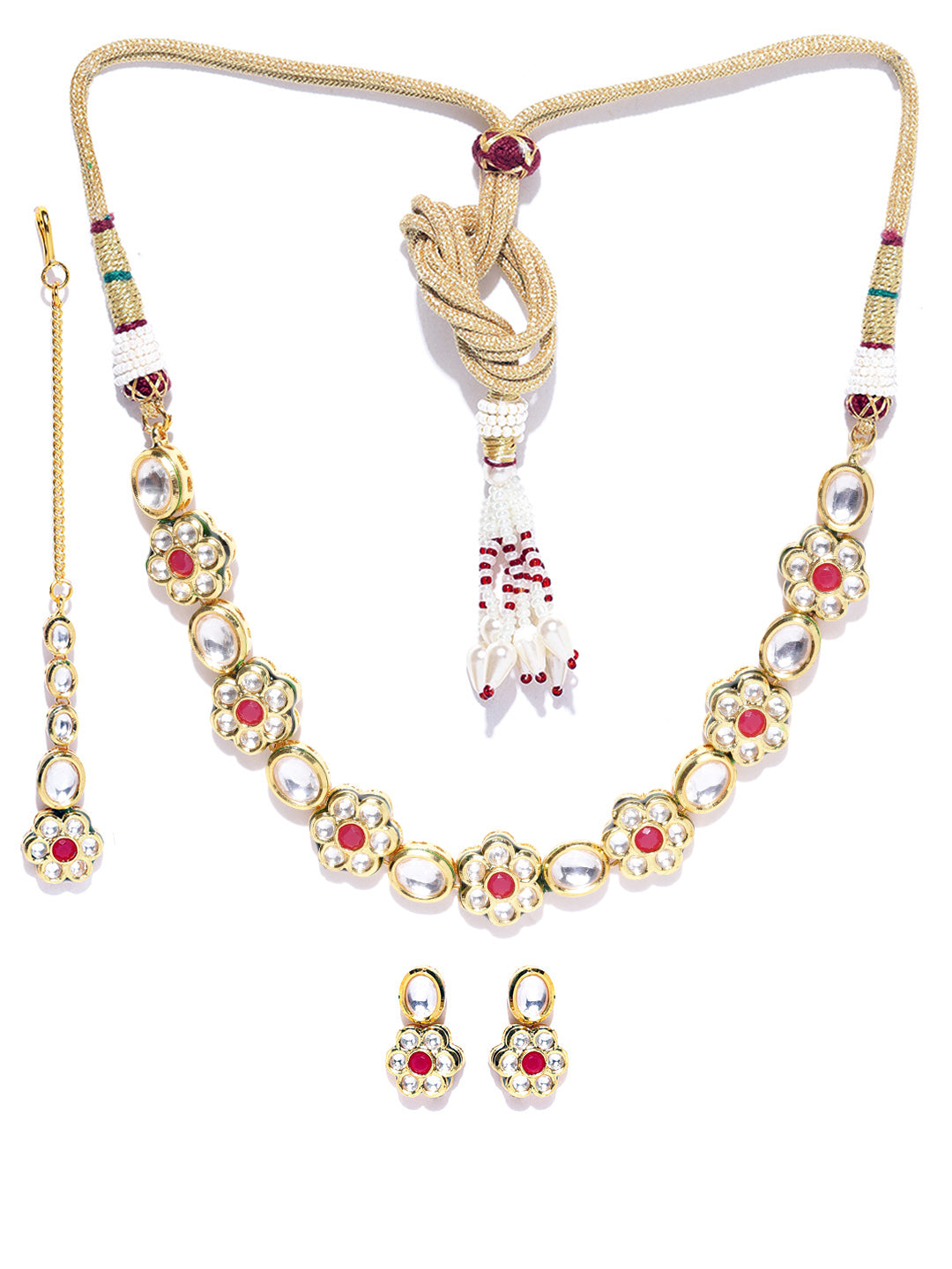 Taksh Creation Gold-Plated Kundan-Studded Handcrafted Jewellery Set