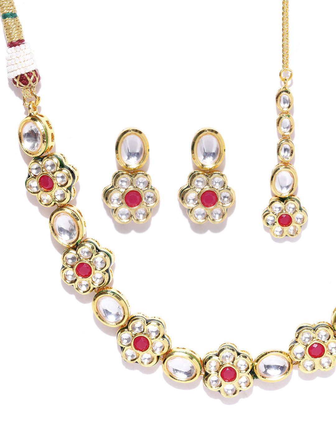 Taksh Creation Gold-Plated Kundan-Studded Handcrafted Jewellery Set