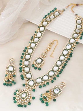 Taksh Creation Gold-Plated Kundan Bridal Jewellery Set