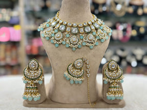 Taksh Creation Gold-Plated Kundan Bridal Jewellery Set