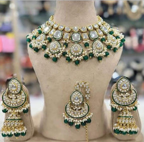 Taksh Creation Gold-Plated Kundan Bridal Jewellery Set