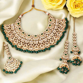 Taksh creation Gold - plated kundan Bridal jewellery set