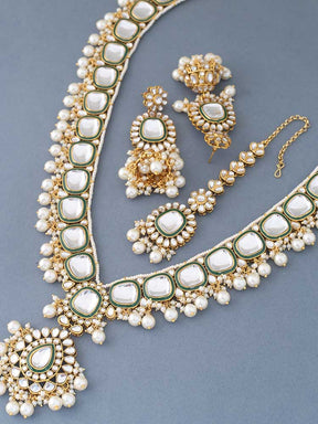 Taksh Creation Gold-Plated Kundan Bridal Jewellery Set