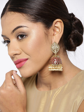 TAKSH CREATION Gold-Toned Dome Shaped Jhumkas