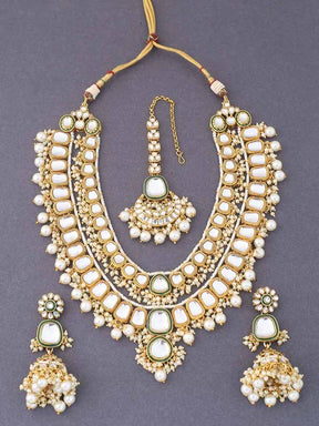 Taksh Creation Gold-Plated Kundan Bridal Jewellery Set