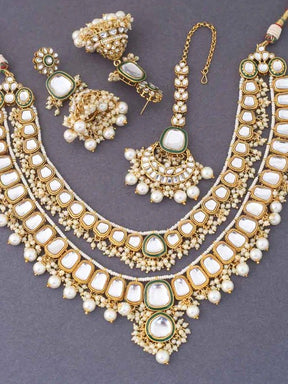 Taksh Creation Gold-Plated Kundan Bridal Jewellery Set